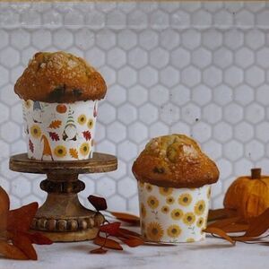 50 Count Fall Harvest & Gnome Sunflower Cupcake Liners New in Box